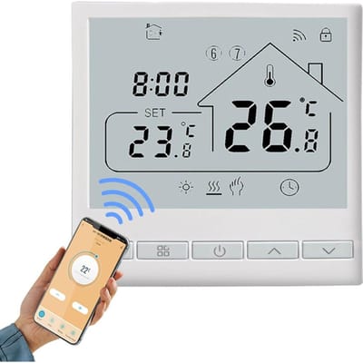Slimme Thermostaat 5+2 Programmeerbare 16A Elektrische Verwarming Thermostaat DIY Installeren LCD Display Smart WiFi 16A Electric Heating wit