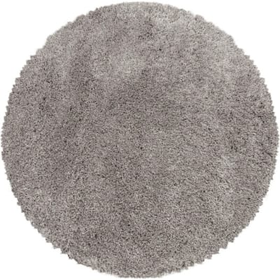 Pearl Soft Rond Shaggy Hoogpolig Vloerkleed Beige- 80 CM Ø