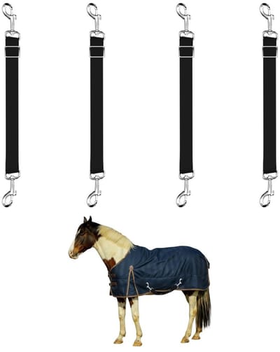 Dailygoods- Dijbanden Set van 4 - Verstelbare Elastische Banden - 360° Rotatie - Robuust en Betrouwbaar - Stabiele Pasvorm - Trek- en Slijtvast - Paardendeken