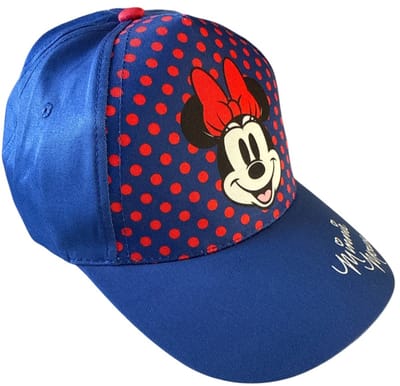 Minnie Mouse Kinderpet – Disney Pet Meisjes – Baseball Cap Blauw met Rode Stippen – Verstelbaar 52-54 cm
