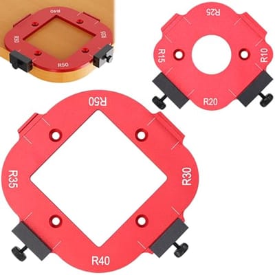 Hoekradius Freessjablonen - Set van 2 voor Houtbewerking - R10, R15, R20, R25, R30, R35, R40, R50
