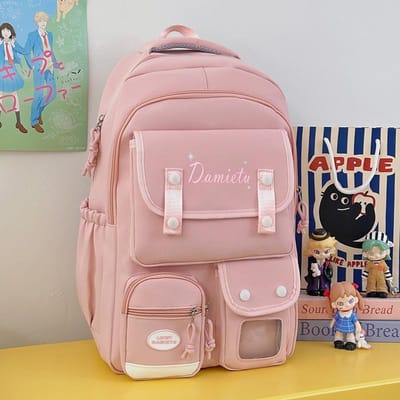 Nieuwe Schooltas voor Meisjes' Junior High School Verjaardagsserie Ins High School Veelzijdige Schooltas Grote Capaciteit Casual Commuter Rugzak .