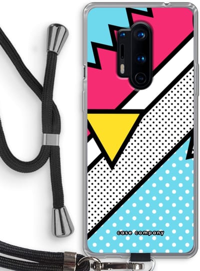 Case Company® - Hoesje met koord geschikt voor OnePlus 8 Pro hoesje met Koord - Pop Art #3 - Telefoonhoesje met Zwart Koord - Bescherming aan alle Kanten en Over de Schermrand