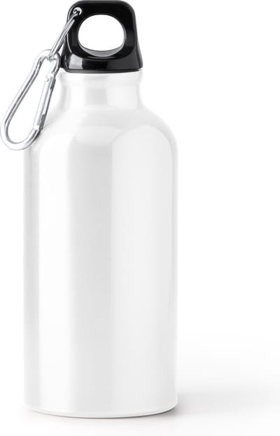 Witte Design Waterfles/drinkfles/sportfles - aluminium - 400 ml - schroefdop