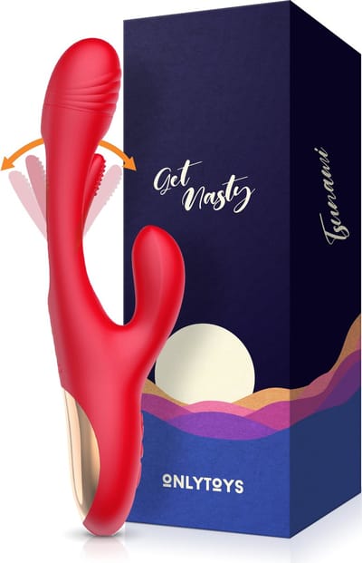 ONLYTOYS ® Tsunami - Premium 3 in 1 Vibrator - Tarzan Vibrators voor Vrouwen - Clitoris Stimulator & G-spot Vibrator - Rabbit - Stotende Dildo