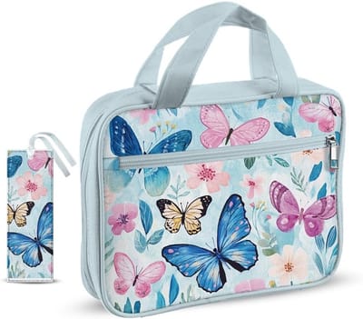 Grote Bijbelhoes met Handvatten 27x20cm - Beschermende Tas voor Bijbels met Vakjes en Boekenleggers voor Vrouwen en Mannen, Ideaal voor Bijbelnotities en Draagaccessoires
