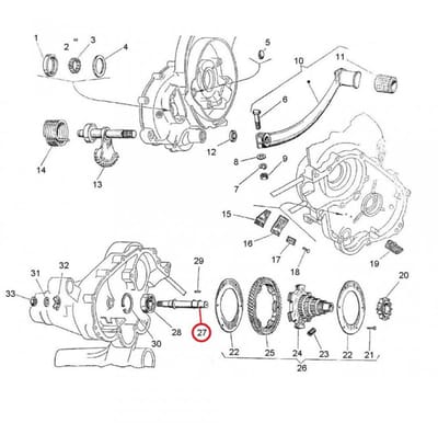 Secundaire as versnellingsbak voor scooter Piaggio 150 Vespa Sprint 1965-1974