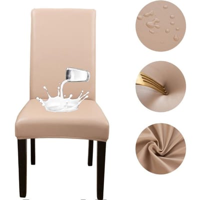 PU Leer stof effen kleur stoelhoes waterdicht Eetkamerstoelhoezen el Banket bruiloft Stoelhoezen Stoelbeschermer universal size