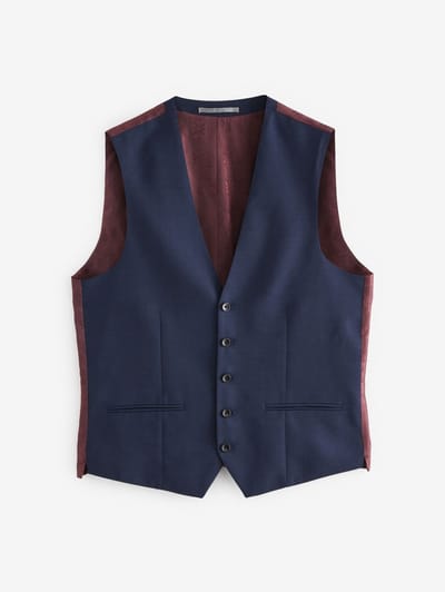 Next - Heren - Signature Tollegno gilet - Blauw