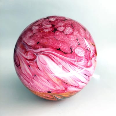 Urn-Glas-Elan-line Rose 1,5L-3 Urn Bol – Glazen Urn - Urn Glas - Mini urn - Urn voor as - Urn Glasobject - Urn Kunst - Gedenkstuk - As Bol