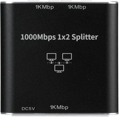 Ethernet Switch Splitter - Netwerksplitter RJ45 - Snel Internet Delen - Aluminium Behuizing - 1000Mbps Snelheid