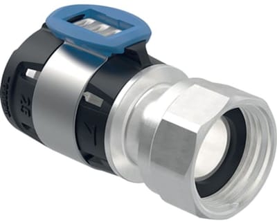 Geberit FlowFit aansluiting recht, met wartelmoer, DN 12, 619.490.22.1