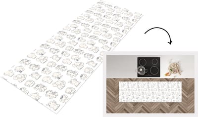 Keukenloper - Loper keuken - Olifant - Patroon - Baby - 150x50 cm - Keukenloper vinyl