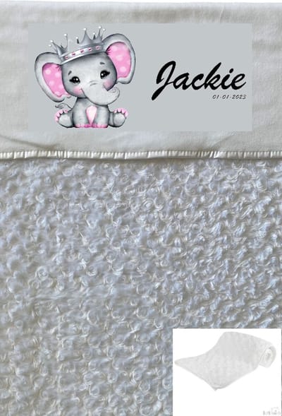 Soft Touch Babydeken Wit met naam - Wiegdeken met naam - extra zacht 75 x 100 cm - Gepersonaliseerd - Babydekentje voor ledikant - Meisje - Babydeken voor kinderwagen - Kraamcadeau - Kraamcadeau met naam - deken met naam
