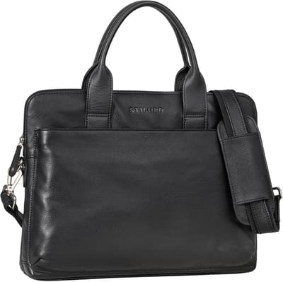 Laptoptas Leer - Aktetas Documententas - Zakelijk Gebruik - Echt Leer - 38x30 cm - Zwart