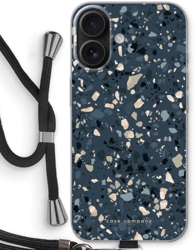 Case Company® - Hoesje met koord geschikt voor iPhone 16 hoesje met Koord - Ocean - Telefoonhoesje met Zwart Koord - Bescherming aan alle Kanten en Over de Schermrand
