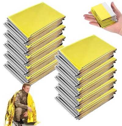 Reddingsdeken 10 Stuks – Goud-Zilver – 210 x 130 cm – Extra Sterk – Nooddeken voor Hulp en Outdoor Activiteiten