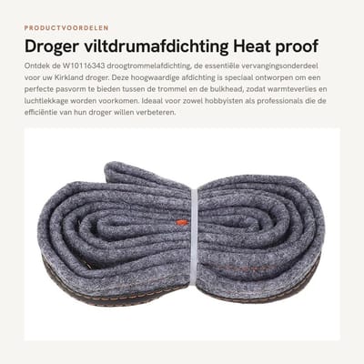 Dailygoods- Trommelafdichting - Vervangingsonderdeel voor Kirkland - Hittebestendig - Vilt - Verbeterde efficiëntie - Vermindert wrijving - Droogtrommelafdichting