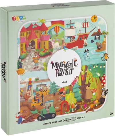 Magneetboek voor Kinderen Set - 4 verschillende thema's - Montessori Speelgoed - 150 Magneten per boek - Voorleesboek vanaf 3 Jaar - Magneetboek Dieren - Joya Creative