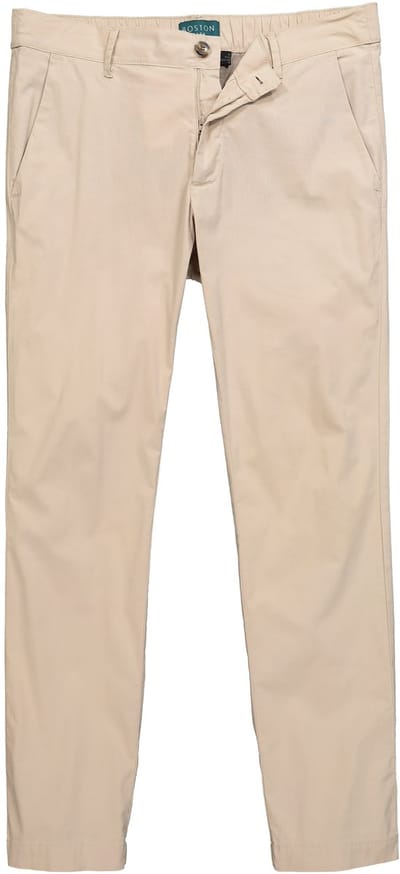 Boston Park - Heren - Lightweight-chino Buikfit Straight Fit 5-pocket - Lichtbeige - Maat 52