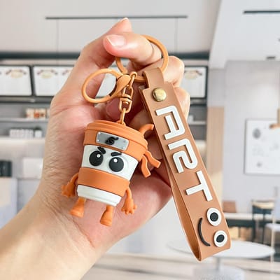 Italiaanse Brainrot Sleutelhanger Tralalero Tralala Tung Tung Tung Sahur Ballerina Cappuccino Pop Sleutelhangers Brain Rot Sleutelhangers Cadeaus beige