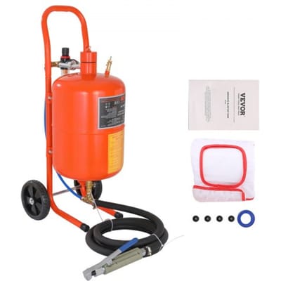 VEVOR Mobiel Zandstraalapparaat 18,92 L Zandstraalsysteem 243,84 Cm Werkslang Zandstraalapparaat 60-110 Psi Werkdruk Ideaal voor Het Verwijderen van Roest, Verf, Vlekken en Het Polijsten van Grote Oppervlakken
