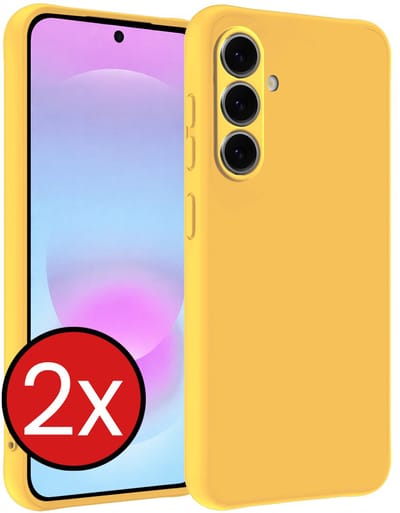 Hoesje - 2 Stuks - Geschikt voor Samsung Galaxy A37 - Sterk & Shockproof - Telefoonhoes - Back Cover - Case Siliconen - Telefoon Hoes - Geel