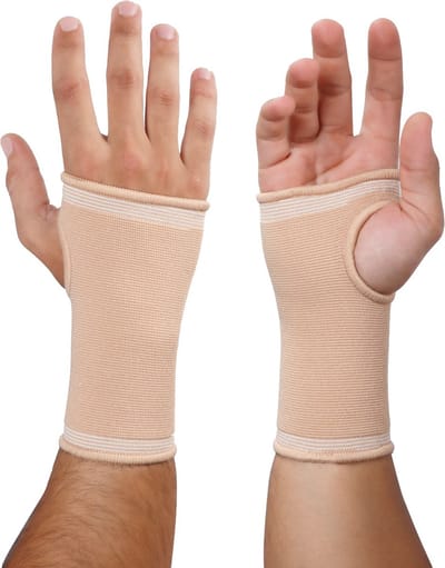 Mövibrace - Polsbandage - Polsbrace - Verstelbaar - Voor Polsklachten - Unisex - Beige - Maat XL