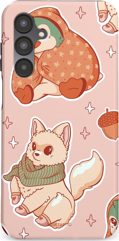 Casetastic hoesje geschikt voor Samsung Galaxy A16 - Dubbellaagse bescherming - Winter avontuur - Fashion Case - Perzik Zand Lichtgrijs