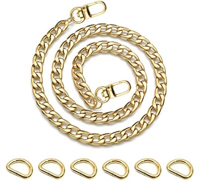 Ketting voor Handtas, 3-delig, Verstelbare Schouderriem in Goud, 40 cm/60 cm/120 cm