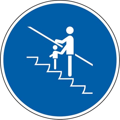 Kleine kinderen vasthouden verplicht sticker 150 mm