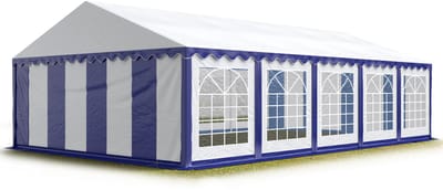 Partytent feesttent 5x10 m tuinpaviljoen -tent PVC 700 N in blauw-wit waterdicht