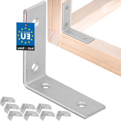 Set Hoekverbindingen - Stalen Hoeken Plaat - Houtconstructies Versterken - Corrosiebestendig Verzinkt Staal - 50 x 50 x 17 mm