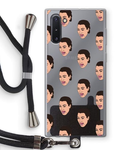 Case Company® - Hoesje met koord geschikt voor Samsung Galaxy Note 10 hoesje met Koord - Ugly Cry Call - Telefoonhoesje met Zwart Koord - Bescherming aan alle Kanten en Over de Schermrand
