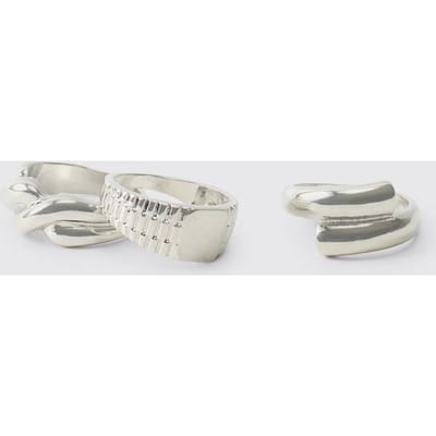 3-Pack Dikke Ringen | Silver | Size Small/Medium