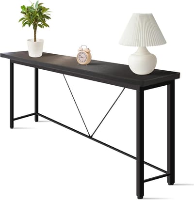 Industriële Sidetable - Haltafel Smal - Stijlvolle Decoratie - Ruimtebesparend Design - 120 cm - Zwart