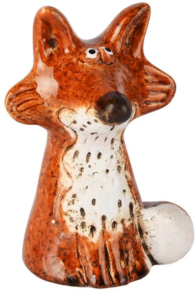 Dekoratief | Vosje zittend, oranje, keramiek, 8x8x10cm | A255010