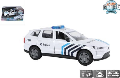 Kids GLOBE politieauto Volvo EX90 BE die-cast met licht en geluid 13,5cm.