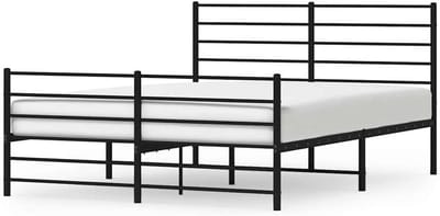 Robuust Bedframe - Stalen Frame - Slaapkamer Inrichting - Met Hoofd- en Voeteneinde - 120 x 190 cm - Zwart