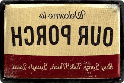 Veranda Bord - Welkomstbord Buiten - Buitenruimte Decoreren - Reliëf Vintage Typografie - 30 x 20 cm - Niet gespecificeerd