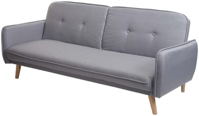 Slaapbank MCW-J18, bank uitklapbare slaapbank logeerbed, slaapfunctie stof/textiel 185cm ~ grijs