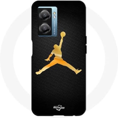 Hoesje - Maniacase - Realme V23 - Jordan logo 23 - Gouden kleur - Flexibel