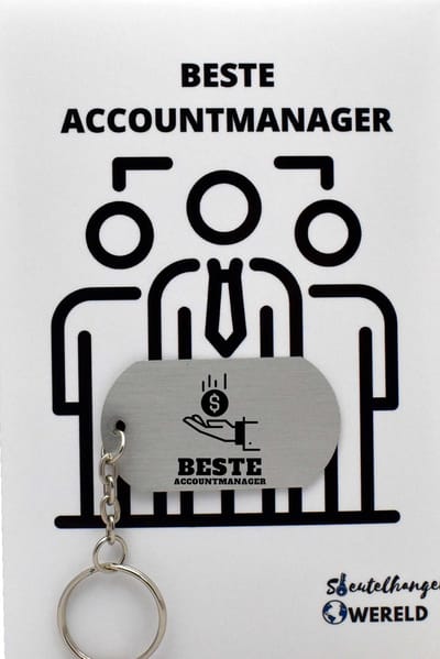 accountmanager Sleutelhanger inclusief kaart – accountmanager cadeau – account manager - Leuk kado voor je vriend om te geven - 2.9 x 5.4CM