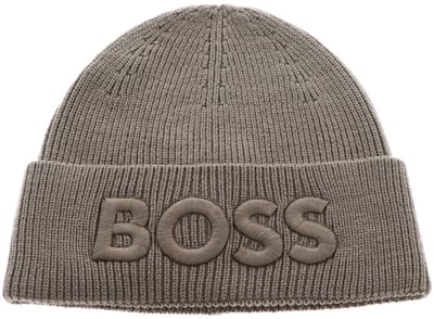 BOSS muts Afox Beanie Open Green Taupe