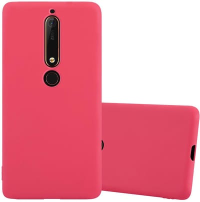 Cadorabo Hoesje geschikt voor Nokia 6.1 in CANDY ROOD - Beschermhoes gemaakt van flexibel TPU silicone Case Cover