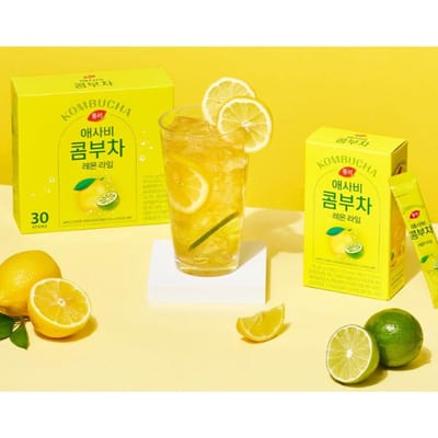 Kombucha Thee Poeder Stick Citroen Limoen Smaak 5g x 30 Zakjes Koreaanse Stijl Citrus Thee 1box (30ea)