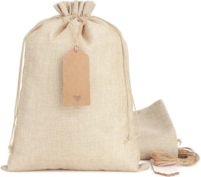 Jute zakken - Gunstzakken trekkoord - Cadeauverpakking feest - Natuurlijk materiaal - 25 x 35 cm - Bruin