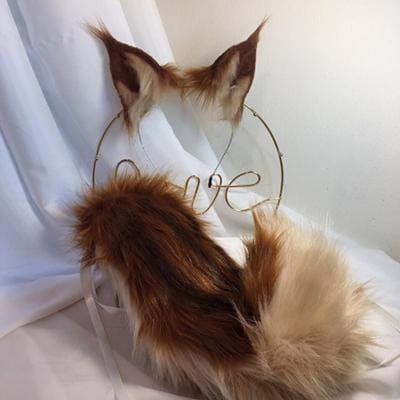 Mmgg Nieuwe Sciuridae Oren Haarband Staart Set Voor Anime Game Cosplay Kostuum Accessoires Handgemaakt Werk One Size