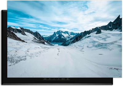 KitchenArt - Frozen Peaks – Inductie Beschermer - 90x50 cm - Kookplaat Beschermer - Luxe Afdekplaat Inductieplaat - Anti-slip & Oprolbaar - Beschermmat Inductiekookplaat