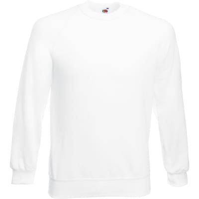 Fruit Of The Loom Unisex Raglan Mouwen Belcoro® Sweatshirt (Wit)